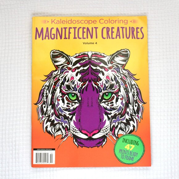 Kaleidoscope Coloring Magnificent Creatures Adult Kid Teen Animal Coloring Book - Picture 1 of 3